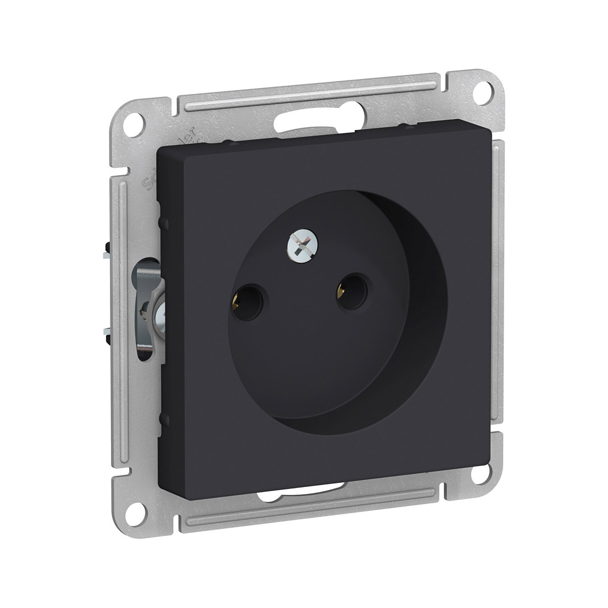 Розетка "atlasdesign" 1 местн. (механизм) 16а, карбон (1/5/20) "schneider"