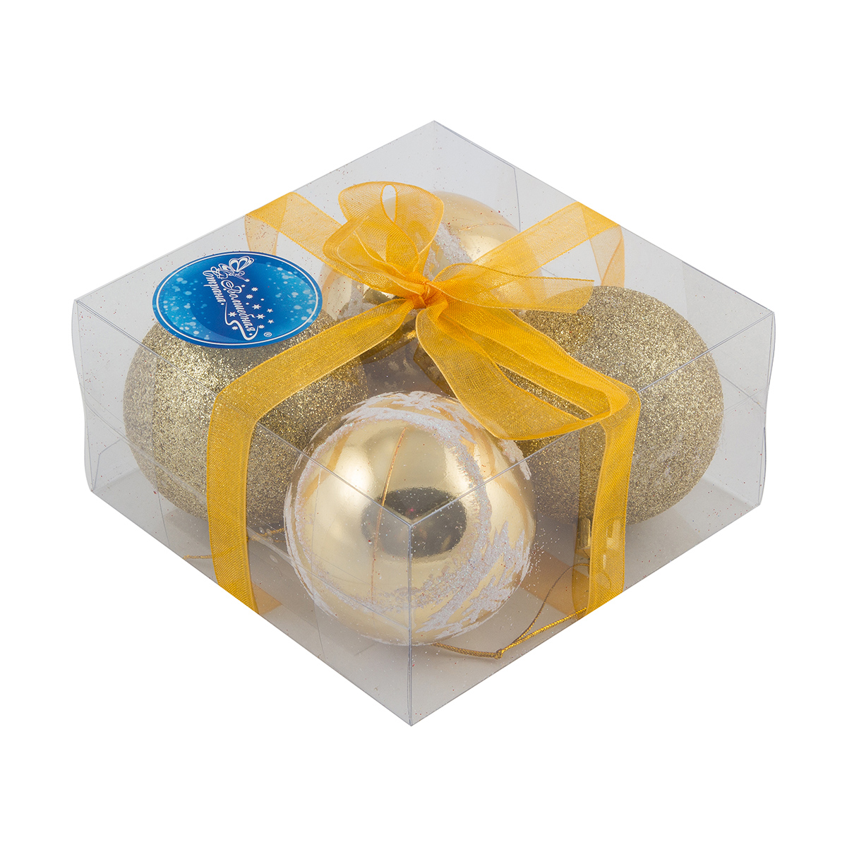 Шары новогодние pb6-4tdg-g набор 4 шт. d - 6 см, золото (1/24) "волшебная страна"