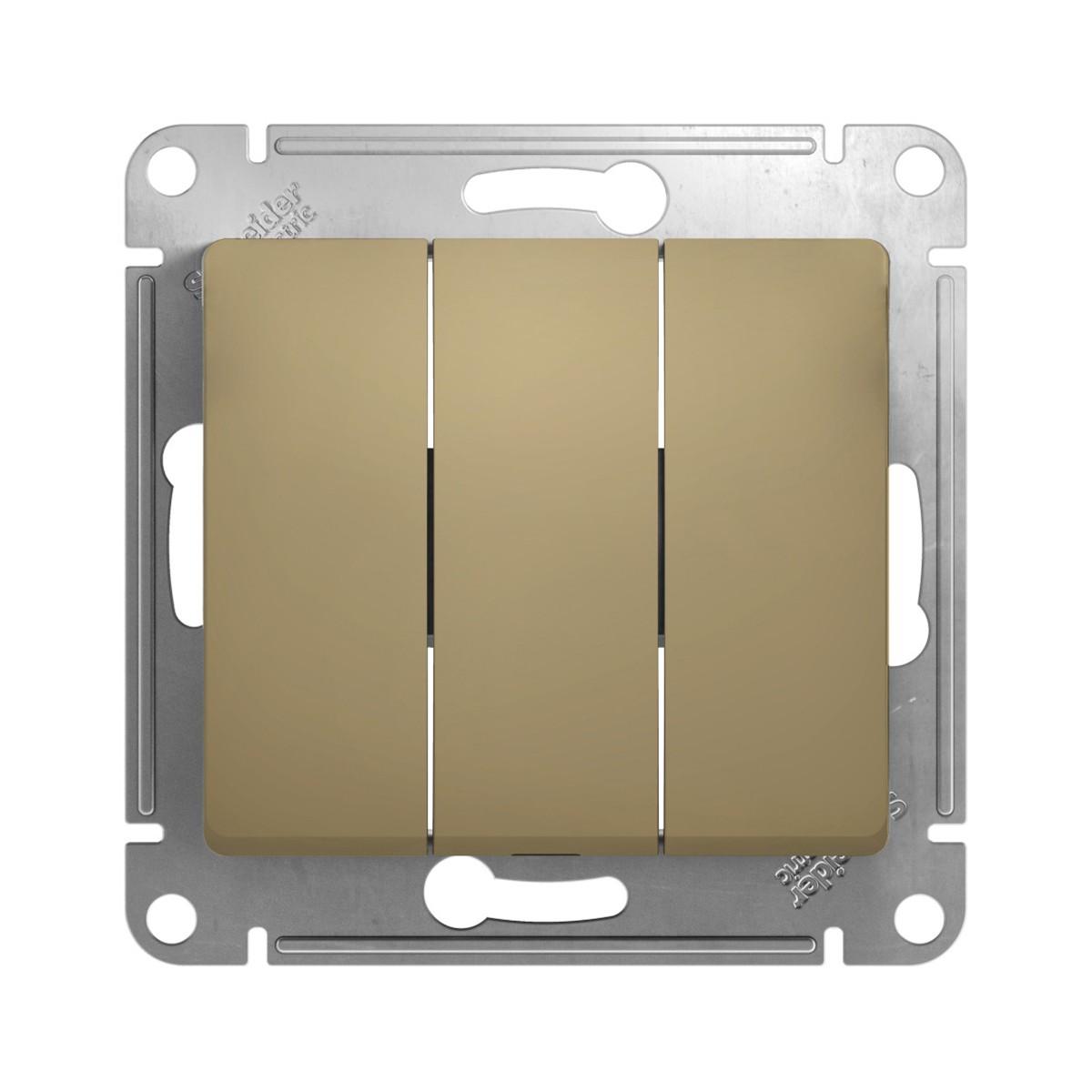 Выключатель "glossa" 3-х кл. (механизм) 10а, титан (1/20/160) "schneider"