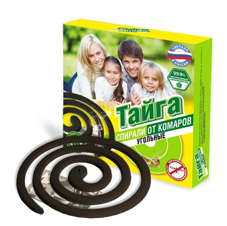 Средство от комаров "тайга" спирали угольные 10 шт. (1/60)