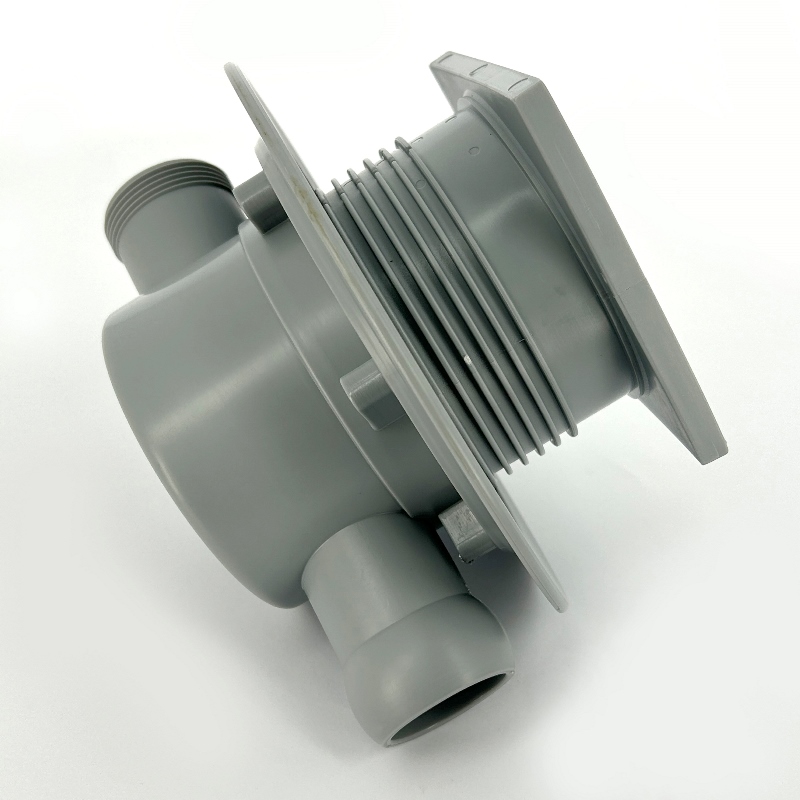 Трап McAlpine упак. пласт пакет 115 х 115 мм, H=87-145 мм, боковой выход 50/40 мм, нерж.сталь