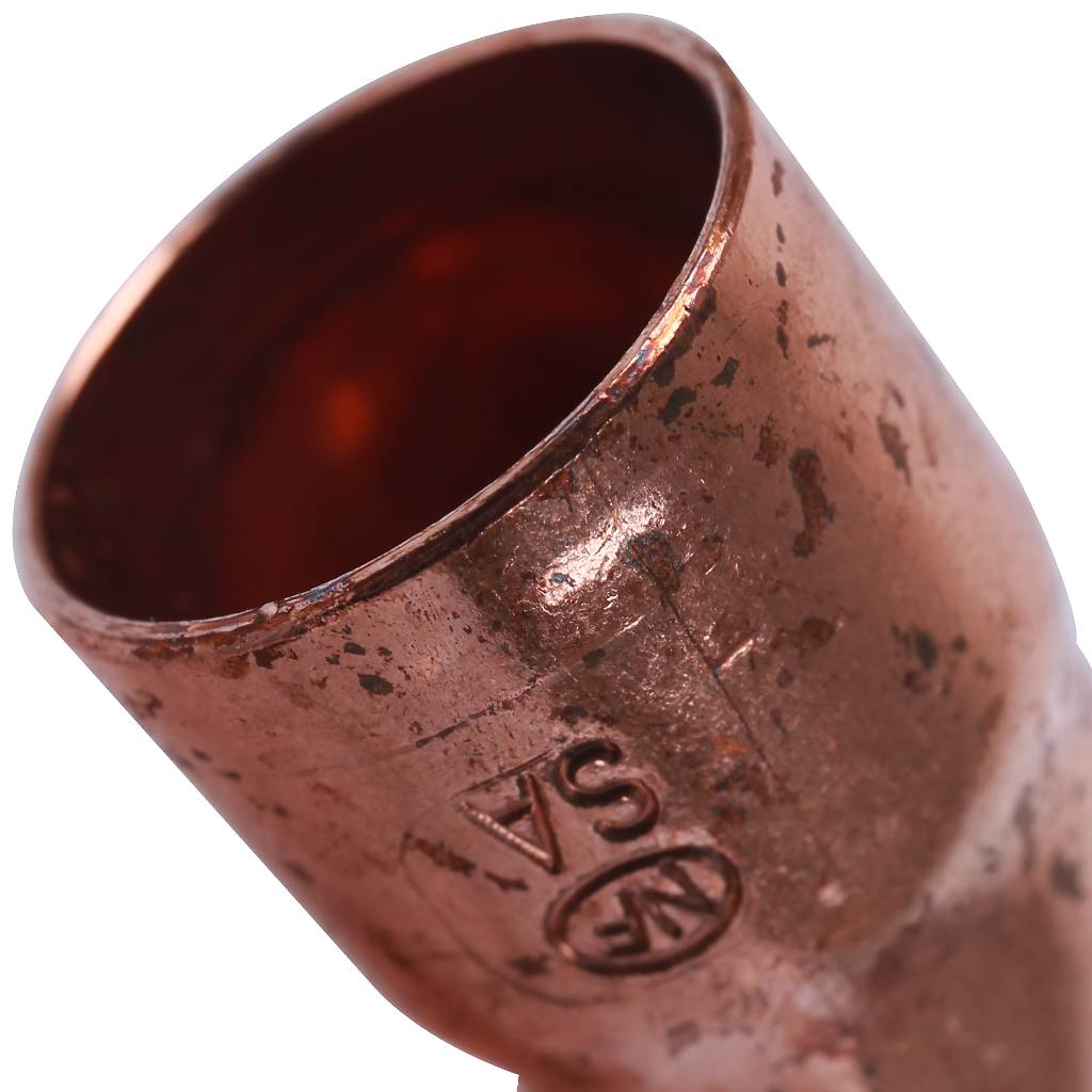 Отвод однораструбный 15 мм / 90° под пайку медный SANHA 15001A15