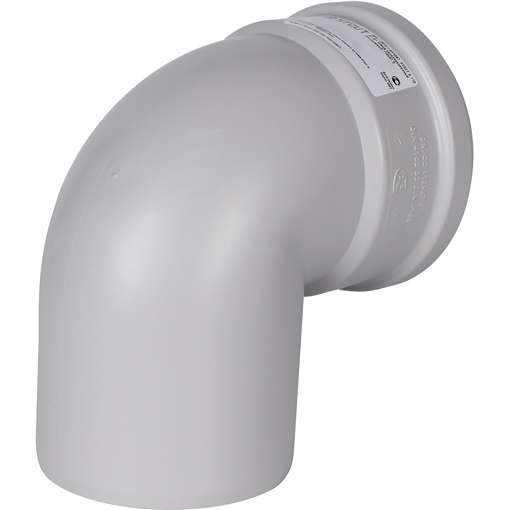 Отвод 87,5° канализационный бесшумный D = 110 мм STOUT