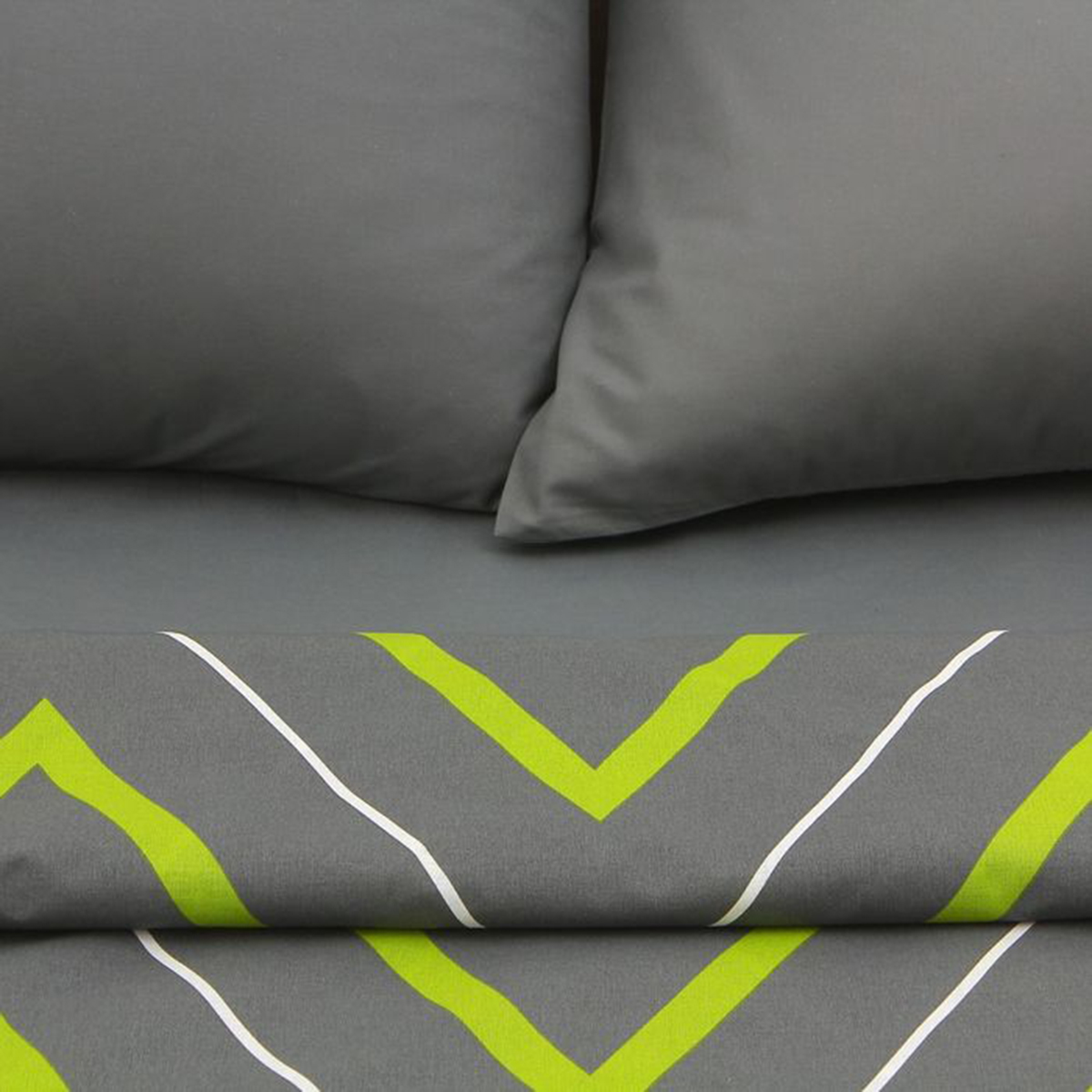 Постельное белье "этель" зелено-серые зигзаги 1,5 сп. (поплин) (1/2) 2565810