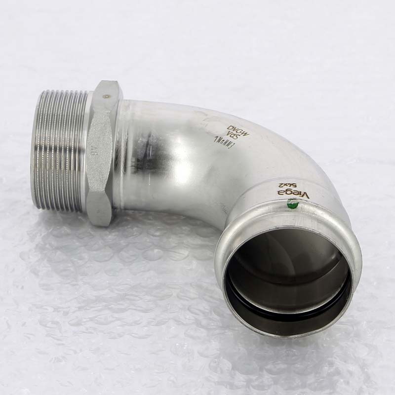 Угол пресс-Н 54x2" нержавеющая сталь Sanpress Inox VIEGA