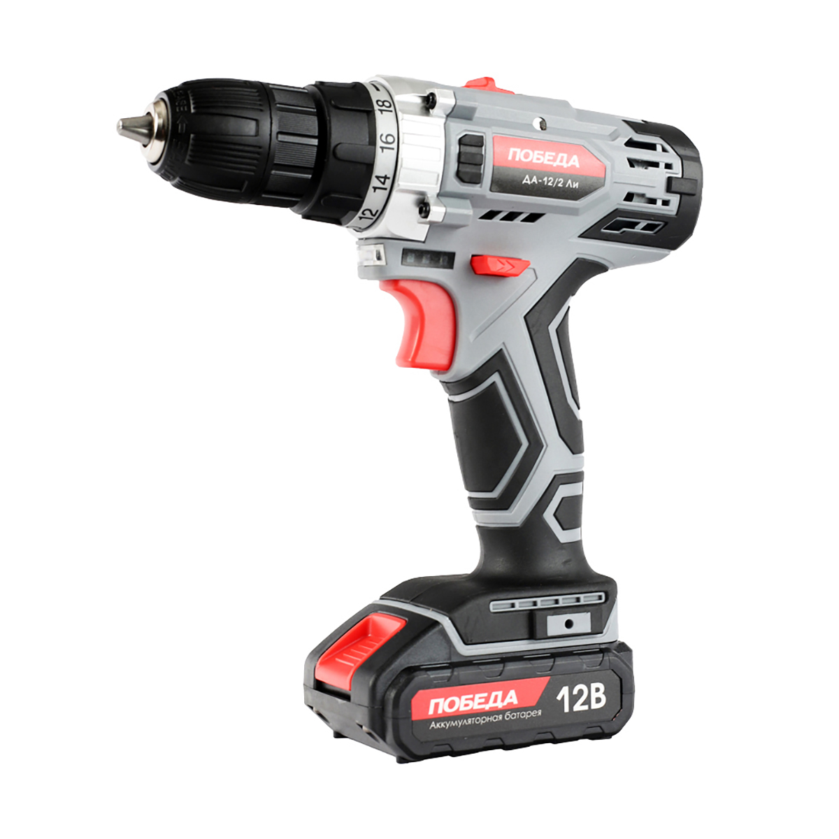 Дрель-шуруповерт аккум. да-12/2 ли (кейс) (1/10) "победа" 180201634