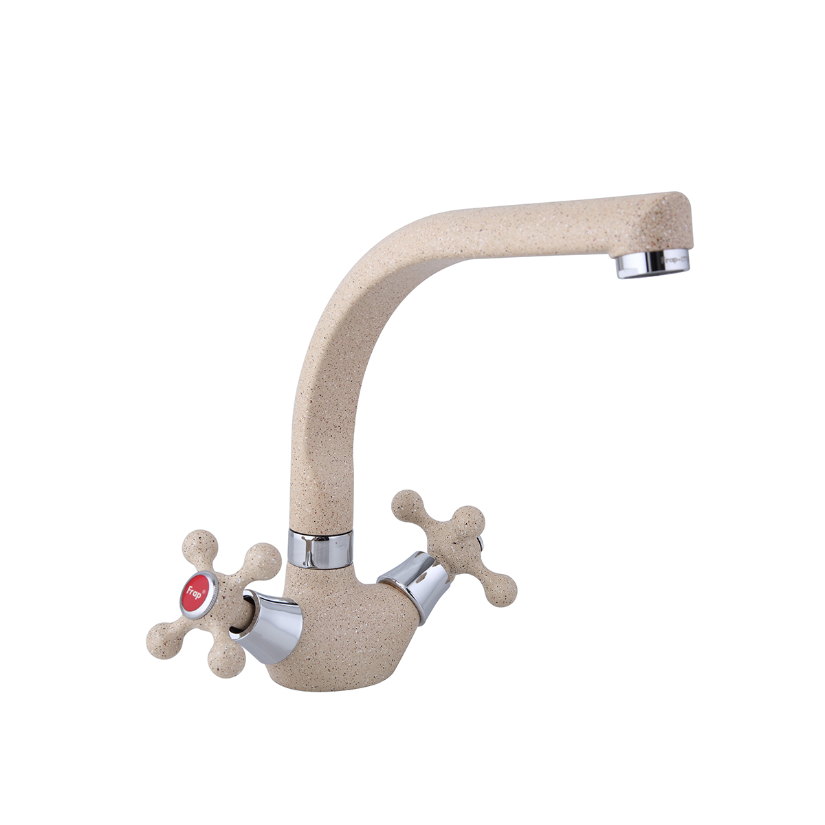 Смеситель для кухни f5408-21 высокий излив, двухвентильный, бежевый (1/10) "frap"