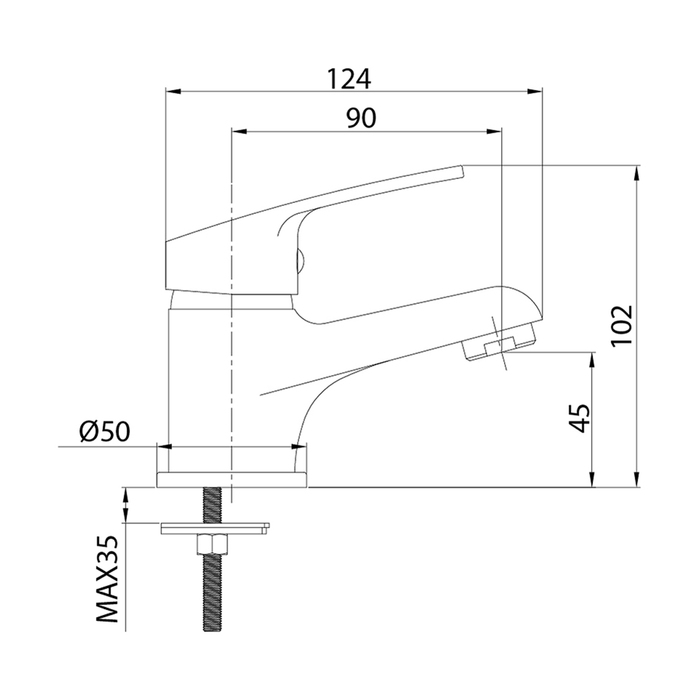 Смеситель для умывальника  simp (1/12) "milardo" simsb00m01