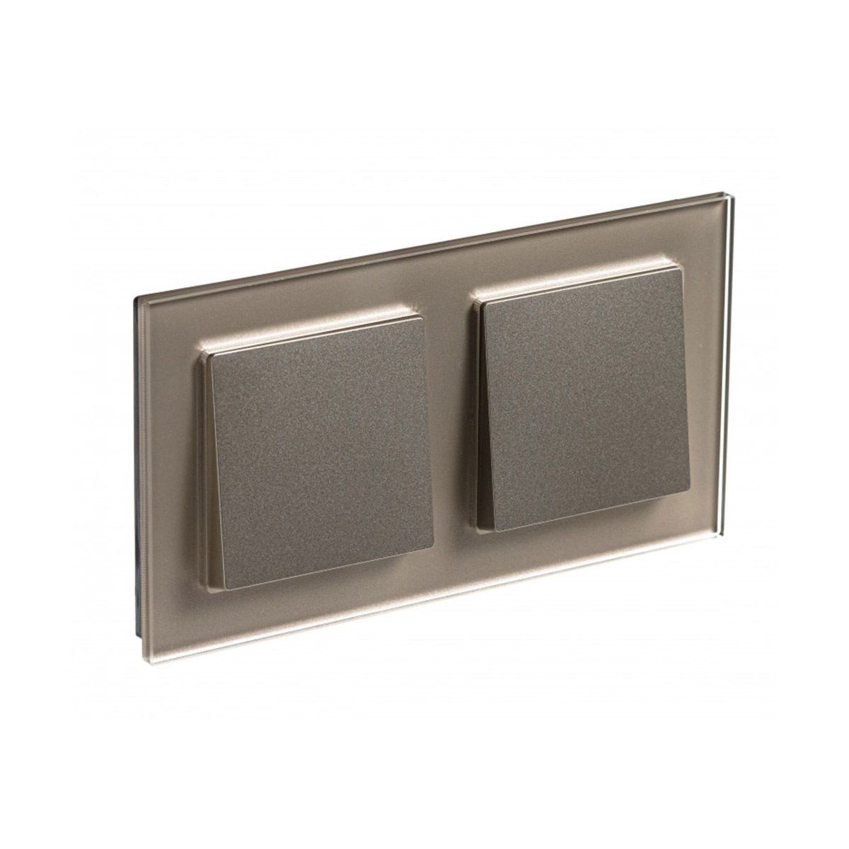 Рамка "atlasdesign nature" 2-х местн. универс., стекло, шампань (1/8/16) "schneider"