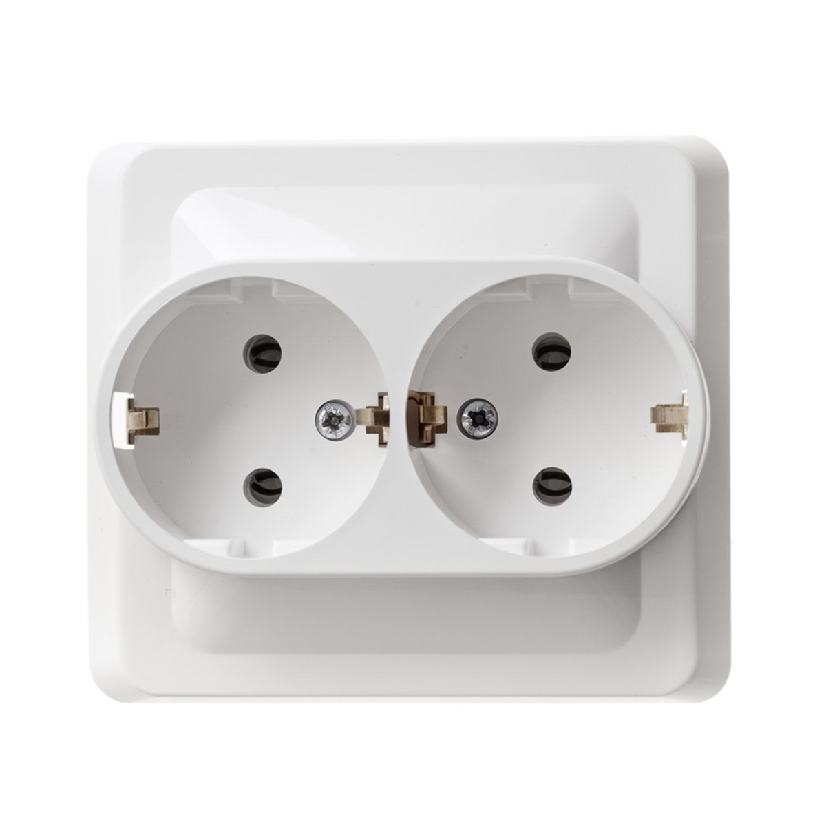 Розетка "этюд" 2-х местн. с заземл. 16а, белый (1/15/90) "schneider"