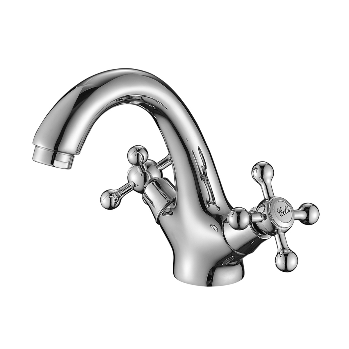 Смеситель для умывальника dr54011 двухвентильный монолитный (1/12) "decoroom"