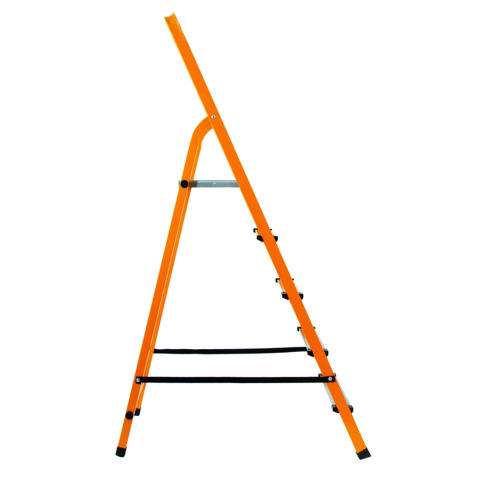 Стремянка, 5 ступеней, стальной профиль, ступени сталь, оранжевая, Сибртех (97965)