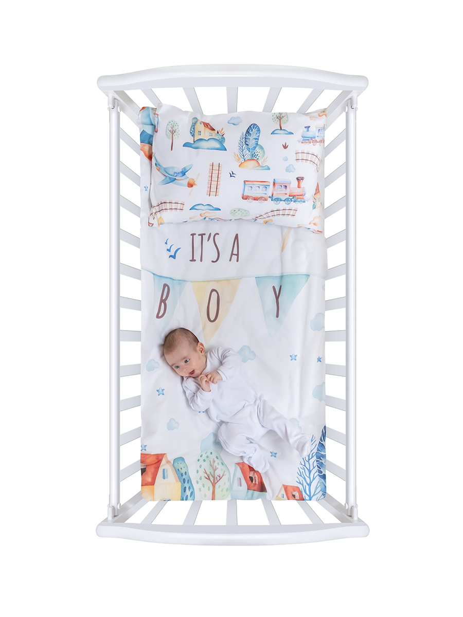 Постельное белье "облачко" для новорожденных it’s a boy простыня на резинке (бязь-люкс) (1)