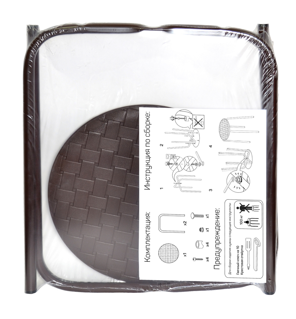 Табурет круглый Violet Береста, 30 x 30 x 45 см, коричневый