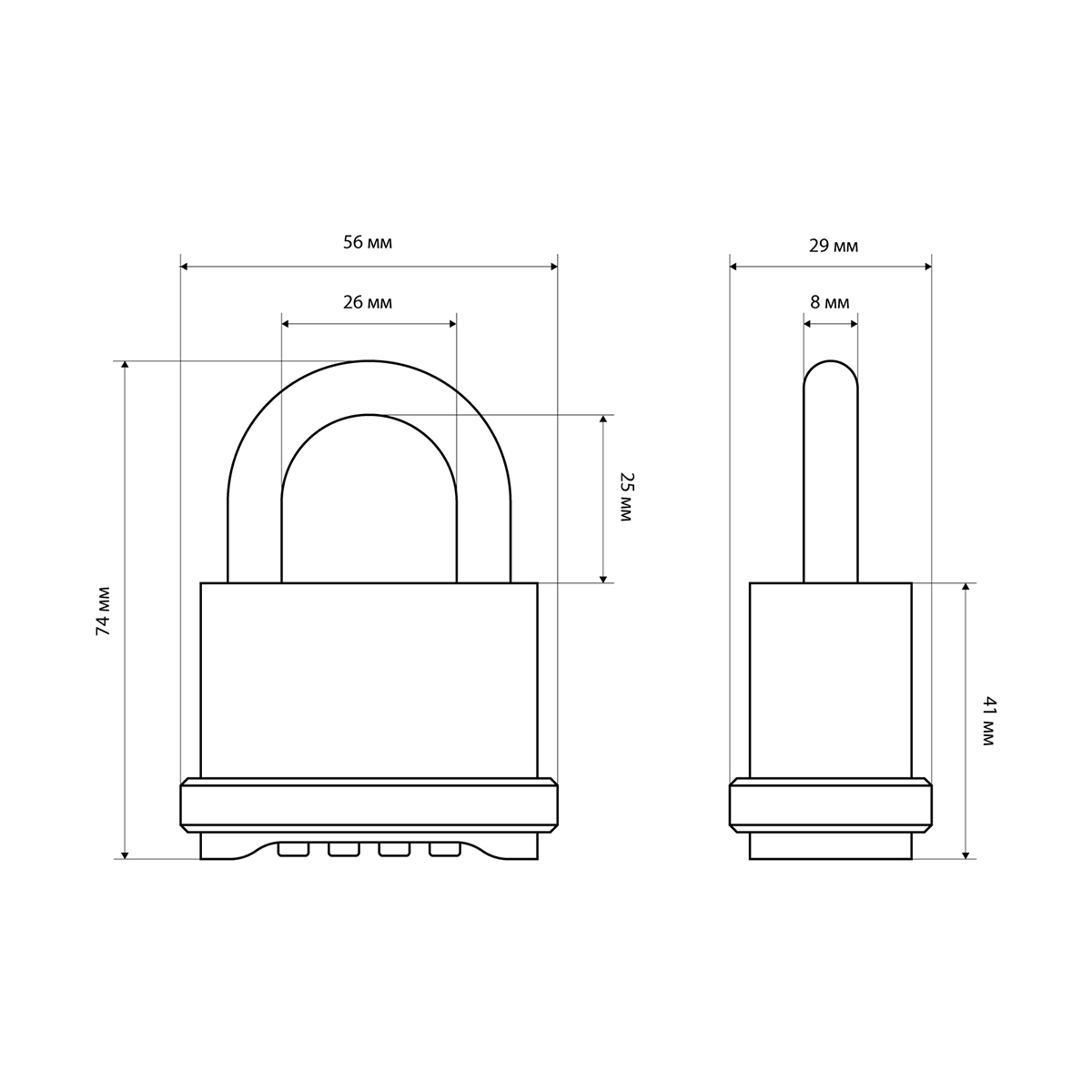 Замок навесной кодовый вс 564  8 мм (1/6/24) "булат"