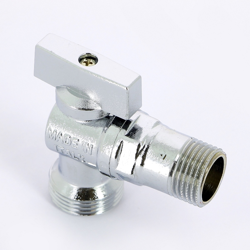 Кран шаровый угловой 1/2''х3/4" НН для подключения стиральных/посудомоечных машин UNI-FITT хром