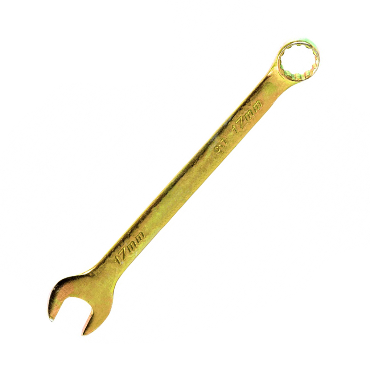 Ключ комбинированный 17 мм, желтый цинк (1/200) "сибртех"