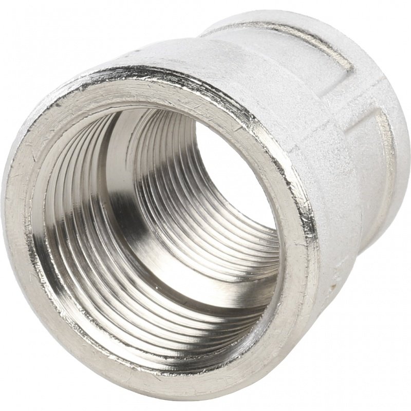 Муфта резьбовая переходная 1" x 3/4" ВР никель STOUT
