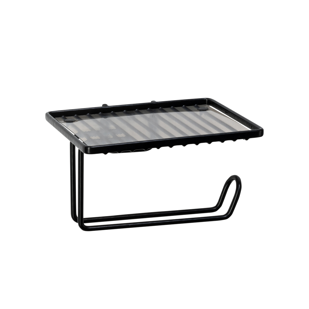 Держатель для туал. бумаги с полкой "trait" (черный) (1/32) "swensa" brw-19009-06