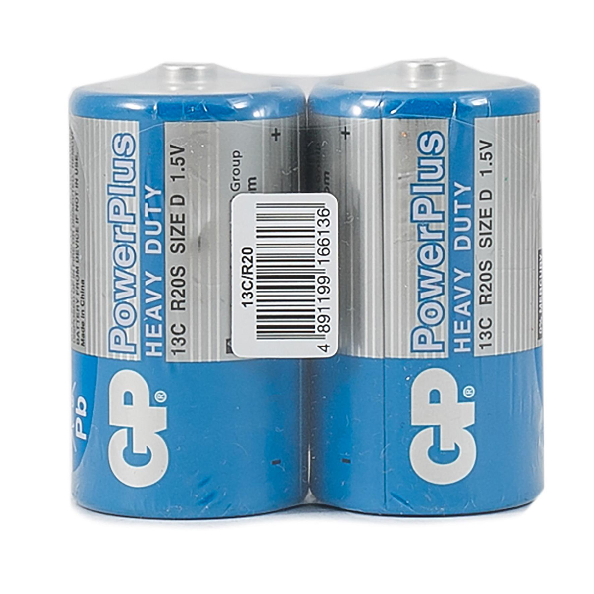 Батарейка gp powerplus 13cebra-2s2  тип d (2 шт. в слюде) (10/100)