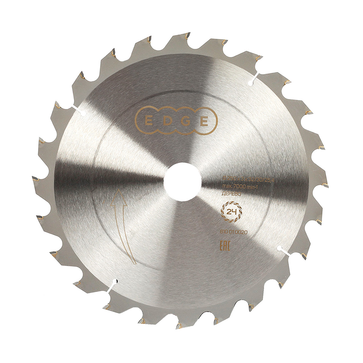 Диск пильный по дереву 250 х 32/30/25,4 мм, 24 зуба (1/25) "edge by patriot" 810010020