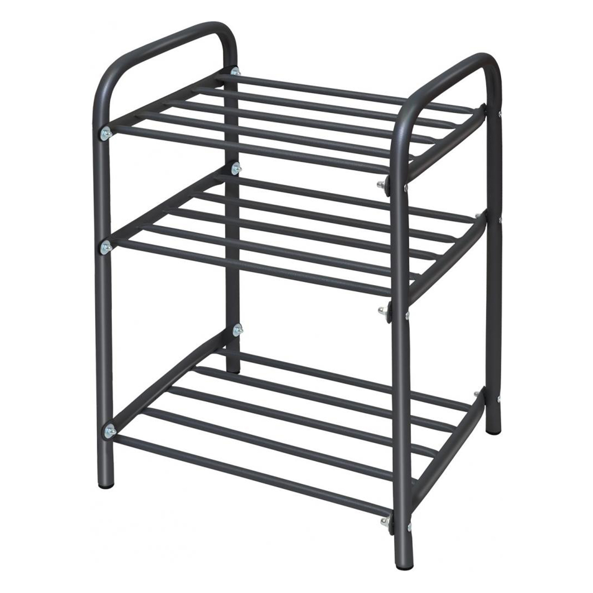 Этажерка "комфорт 1"  3-х ярусная разборная (44 х 33 х 50 см) черный (1) этк1/ч  "ника"