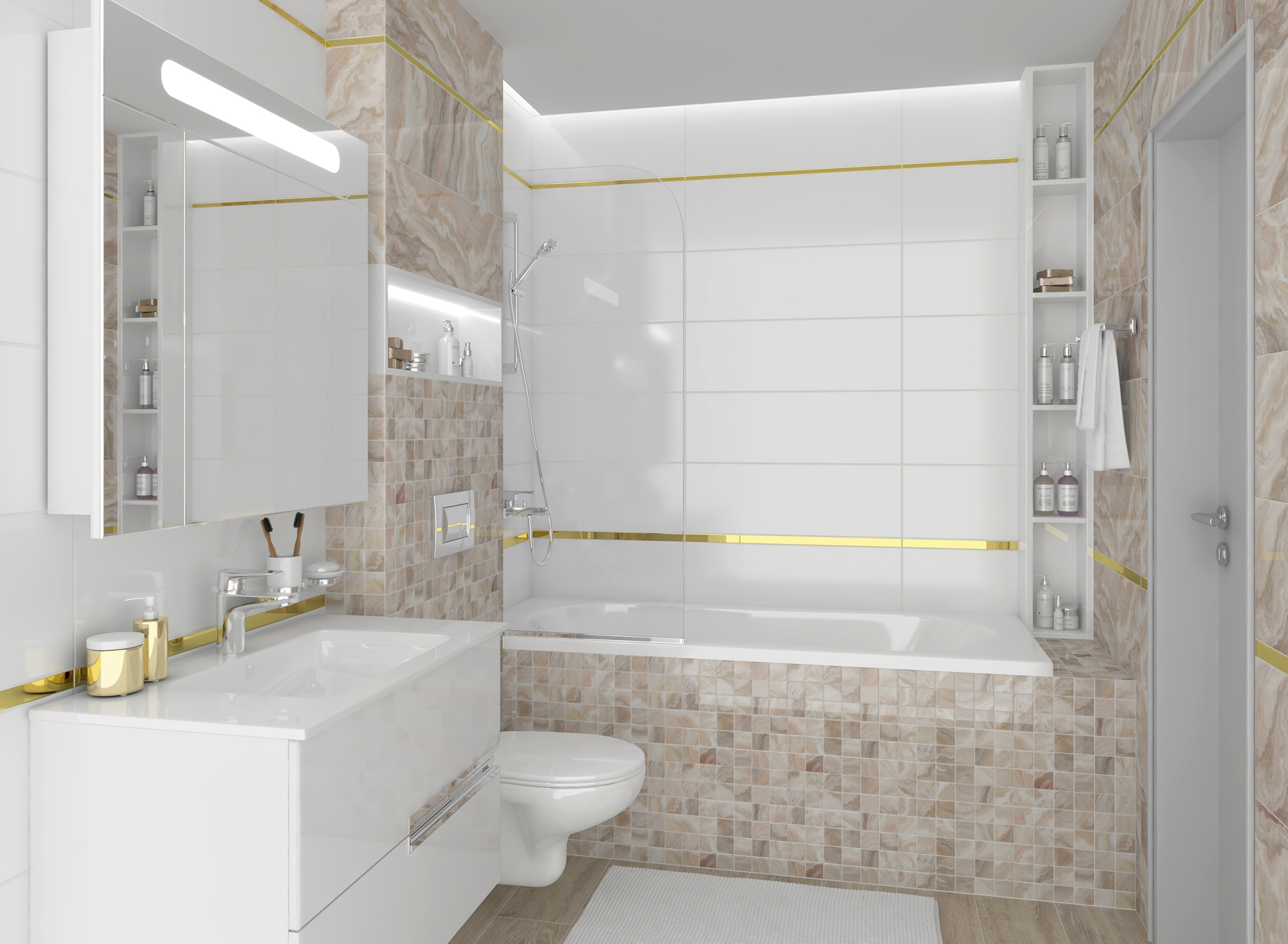 Crema бежевый 25x75