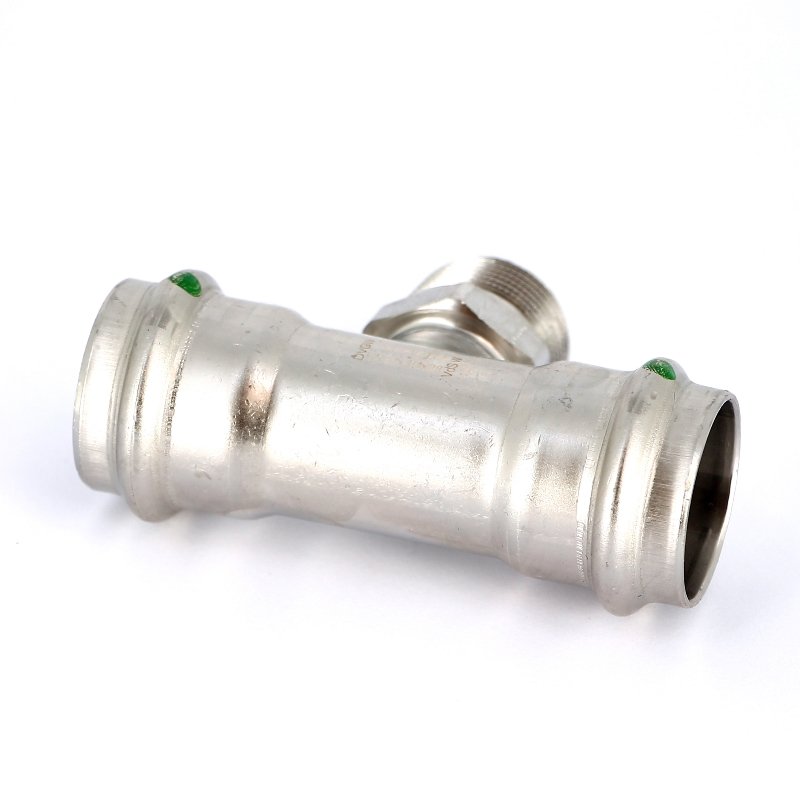 Тройник пресс-Н 28х3/4"х28 нержавеющая сталь Sanpress Inox VIEGA