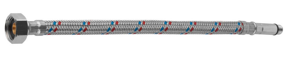 Подводка гибкая ЗУБР для воды, к смесителям, оплетка из нержавеющей стали, удлиненная, г/ш 0,5м