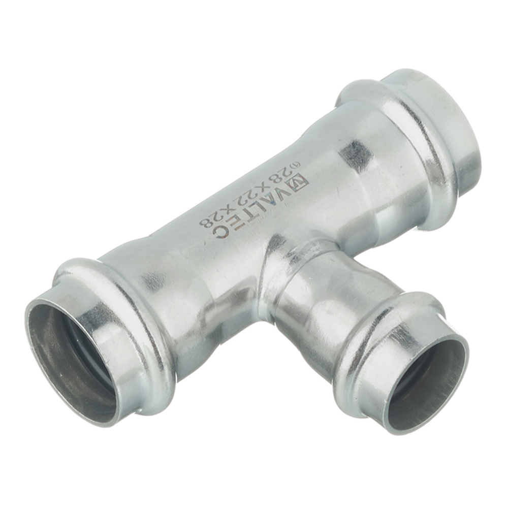 Тройник пресс 28 x 22 x 28 мм нержавеющая сталь VALTEC