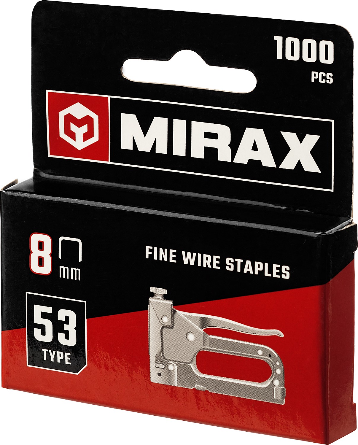 MIRAX тип 53 (A/10/JT21) 8 мм, 1000 шт, калибр 23GA, скобы для степлера (3153-08)