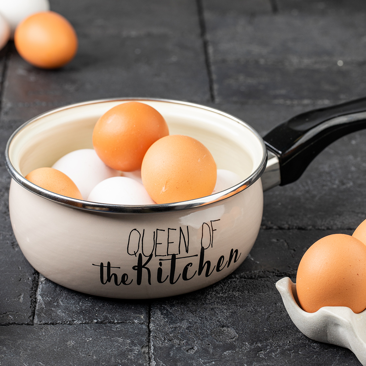 Ковш эмалиров. "queen of kitchen" 1,05 л, 14 см (1/4) "metrot"