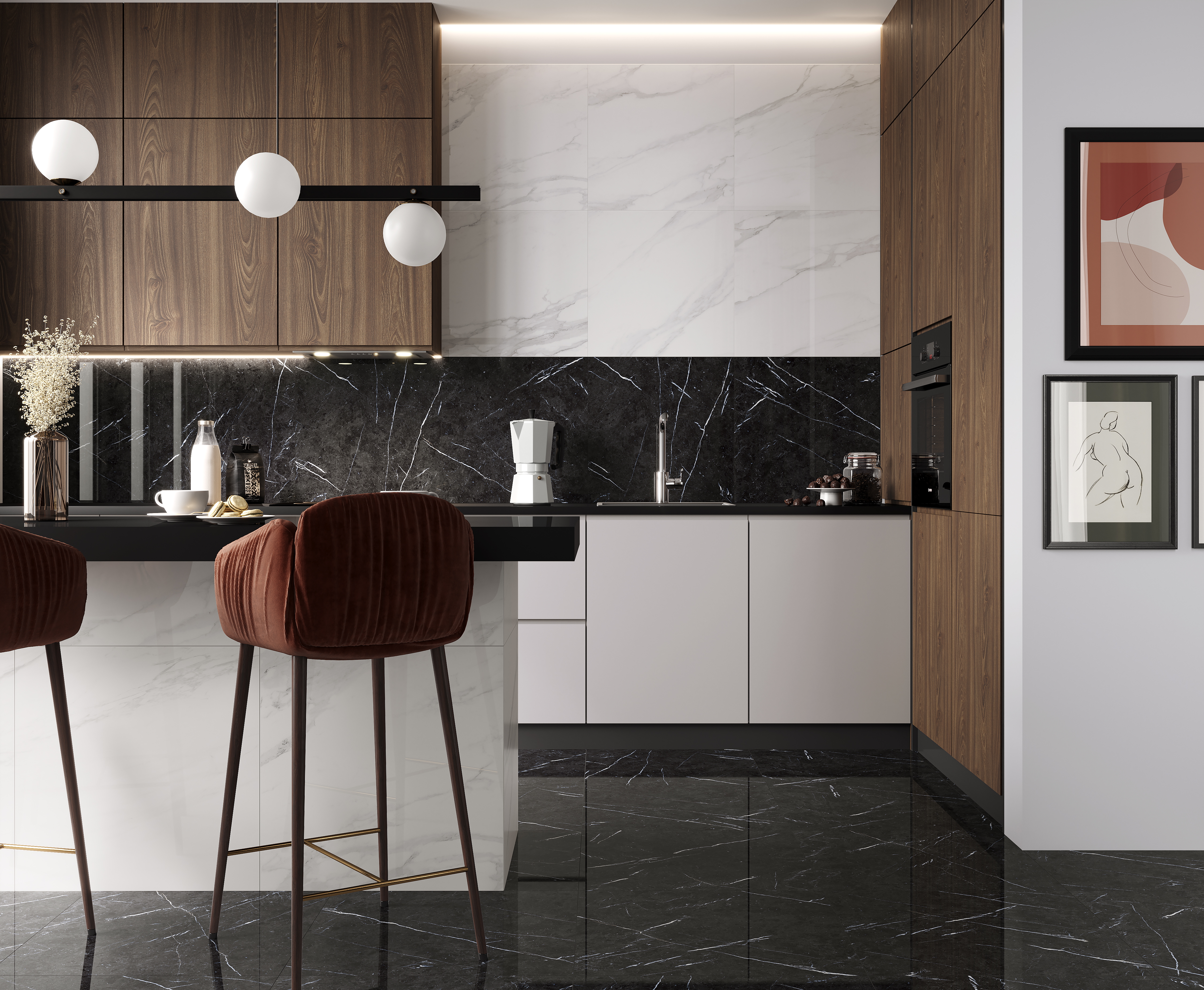 Pietra moca керамогранит темно-серый полированный 60x60