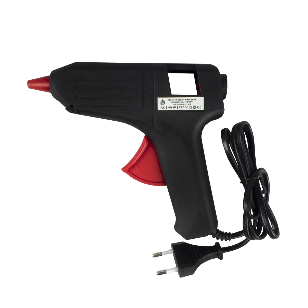 Пистолет термоклеевой 40 вт (стержень 11 мм) (1/6/48) "кедр" 015-1040