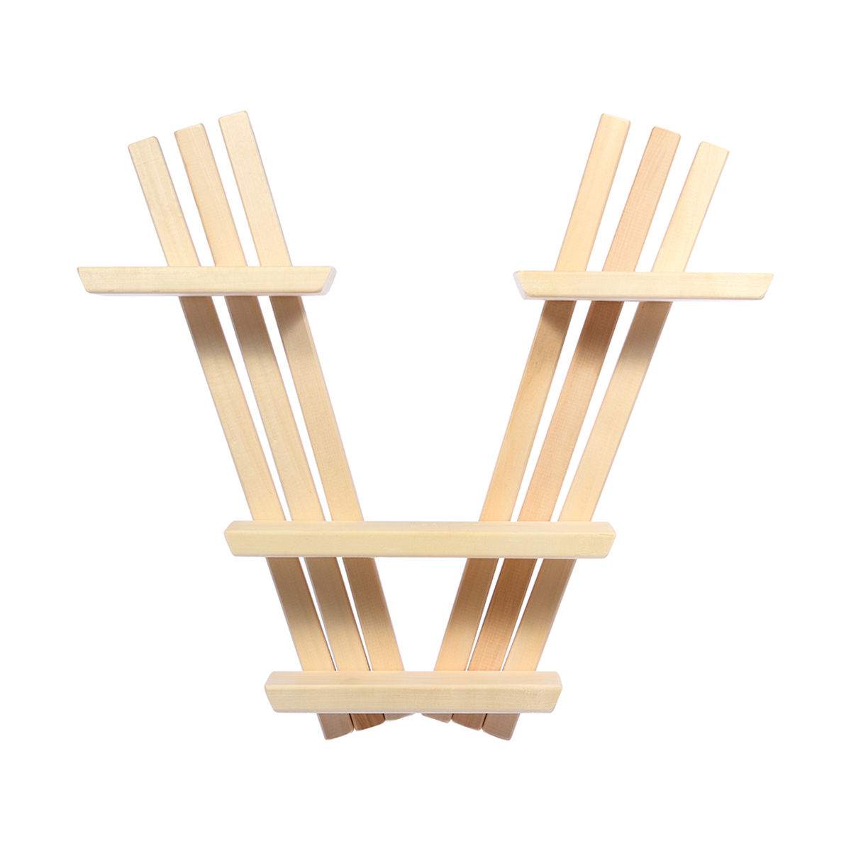 Полка настенная 3-х ярусная, v-образная 67*50*10 см, липа (1/6) "банные штучки" 3670