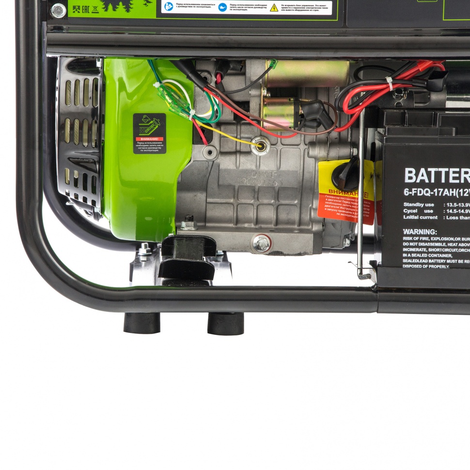 Генератор бензиновый БС-6500Э, 5.5 кВт, 230В, четырехтактный, 25 л, электростартер Сибртех (94548)