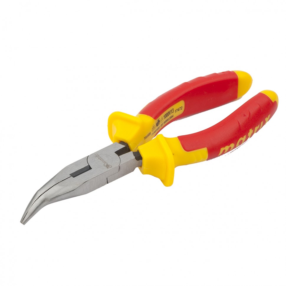 Длинногубцы изогнутые Insulated, 160 мм, двухкомпонентные рукоятки Matrix Professional (17472)