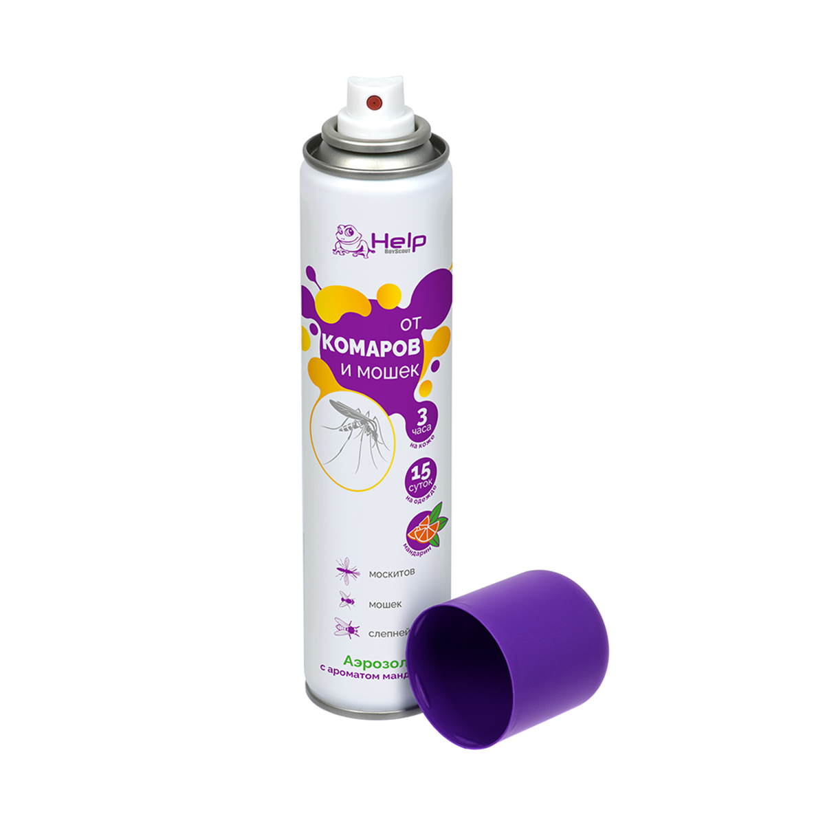 Средство от комаров и мошек аэрозоль 200 мл (цитрус) (1/24) "help" 80537