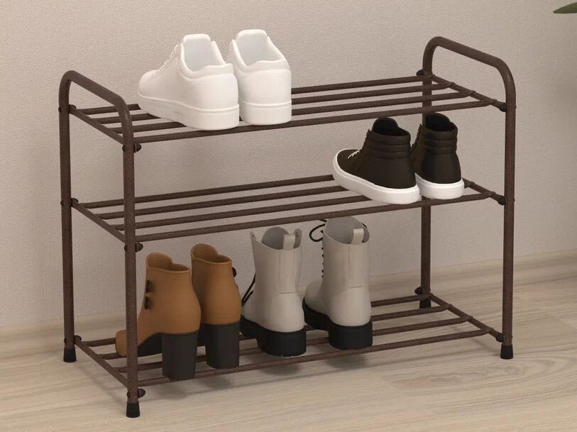 Подставка для обуви "альфа 23" 3 полки (650*300*480 мм) медный антик (1) пдоа23 м