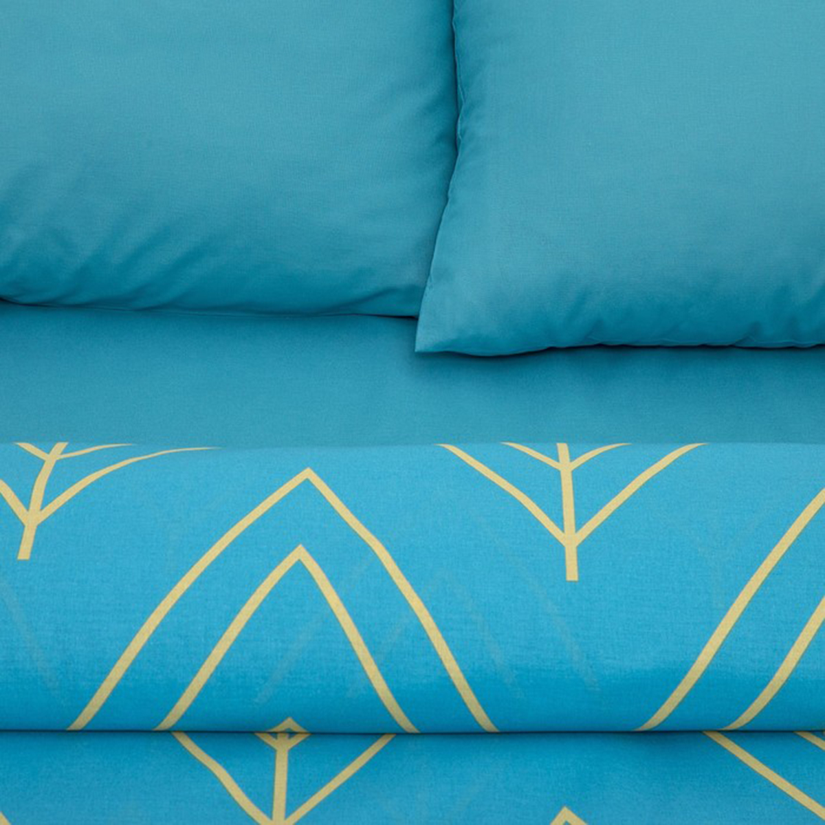 Постельное белье "этель" бирюзовый лепесток 1,5 сп. (поплин) (1) 2565798