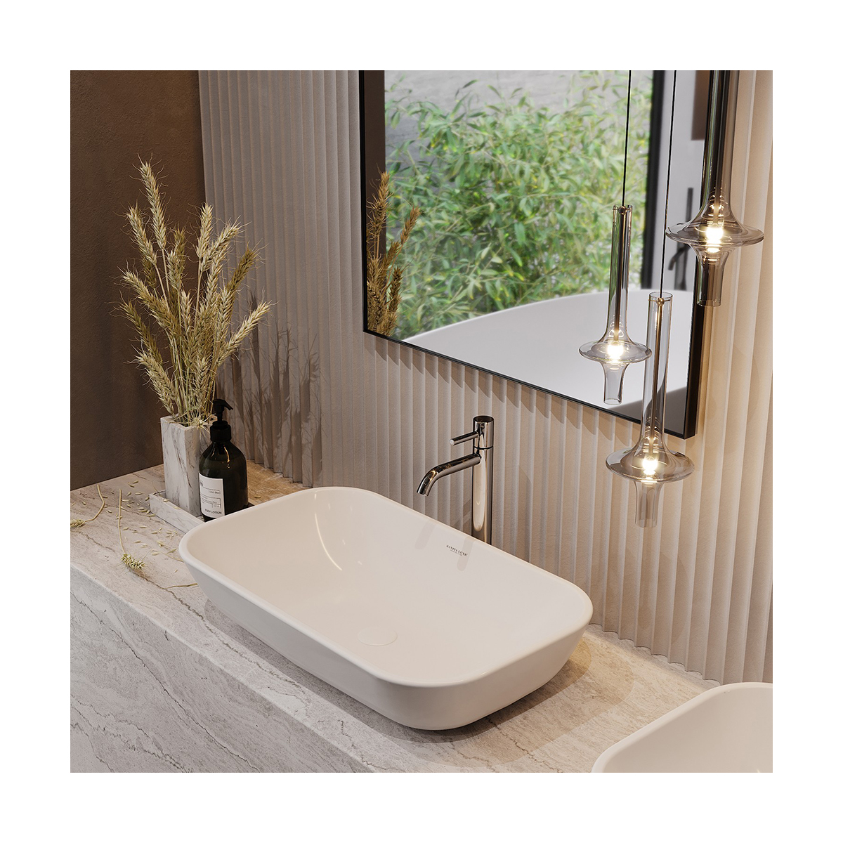 Раковина накладная "infinity 60" белая "sanita luxe"  wb.ct/infinity/60-n/wht.g/s1