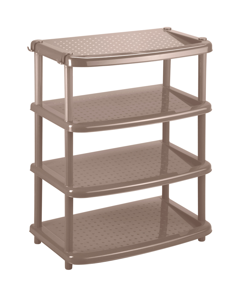 Этажерка для обуви "паола" 4 полки 490*310*780 мм (коричневый) (1/3) "бытпласт"