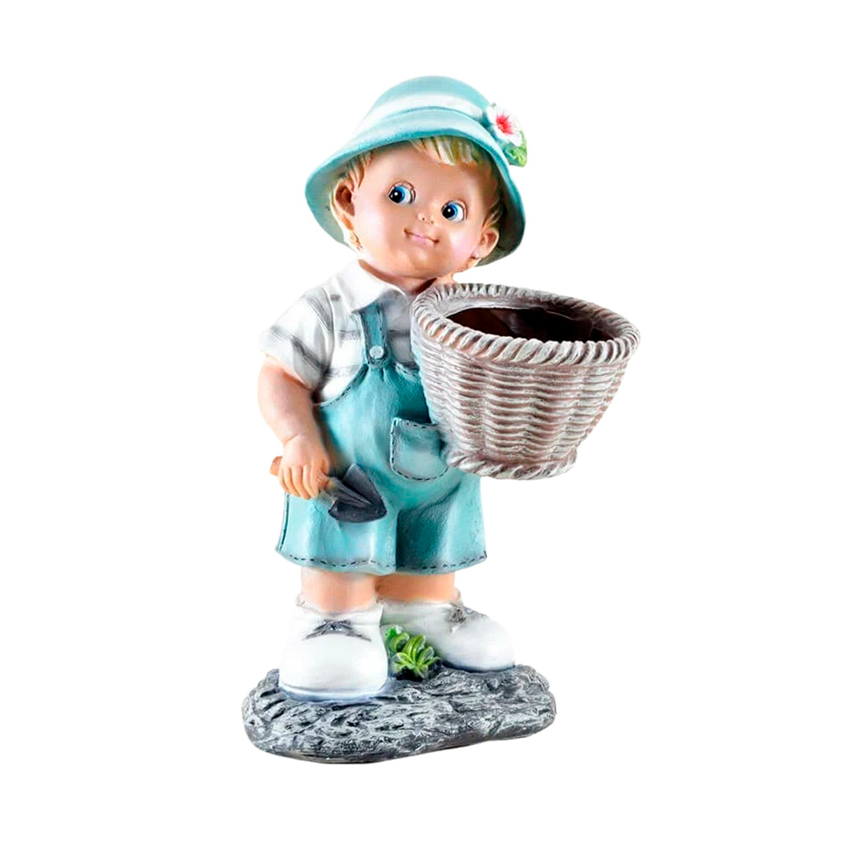 Фигурка садовая "мальчик с корзиной" кашпо (1/6) "сказка" jng467