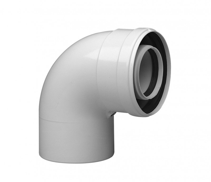 Коаксиальный отвод 87°, D=60 x 100 мм, PPR, HT BAXI KHG71405971