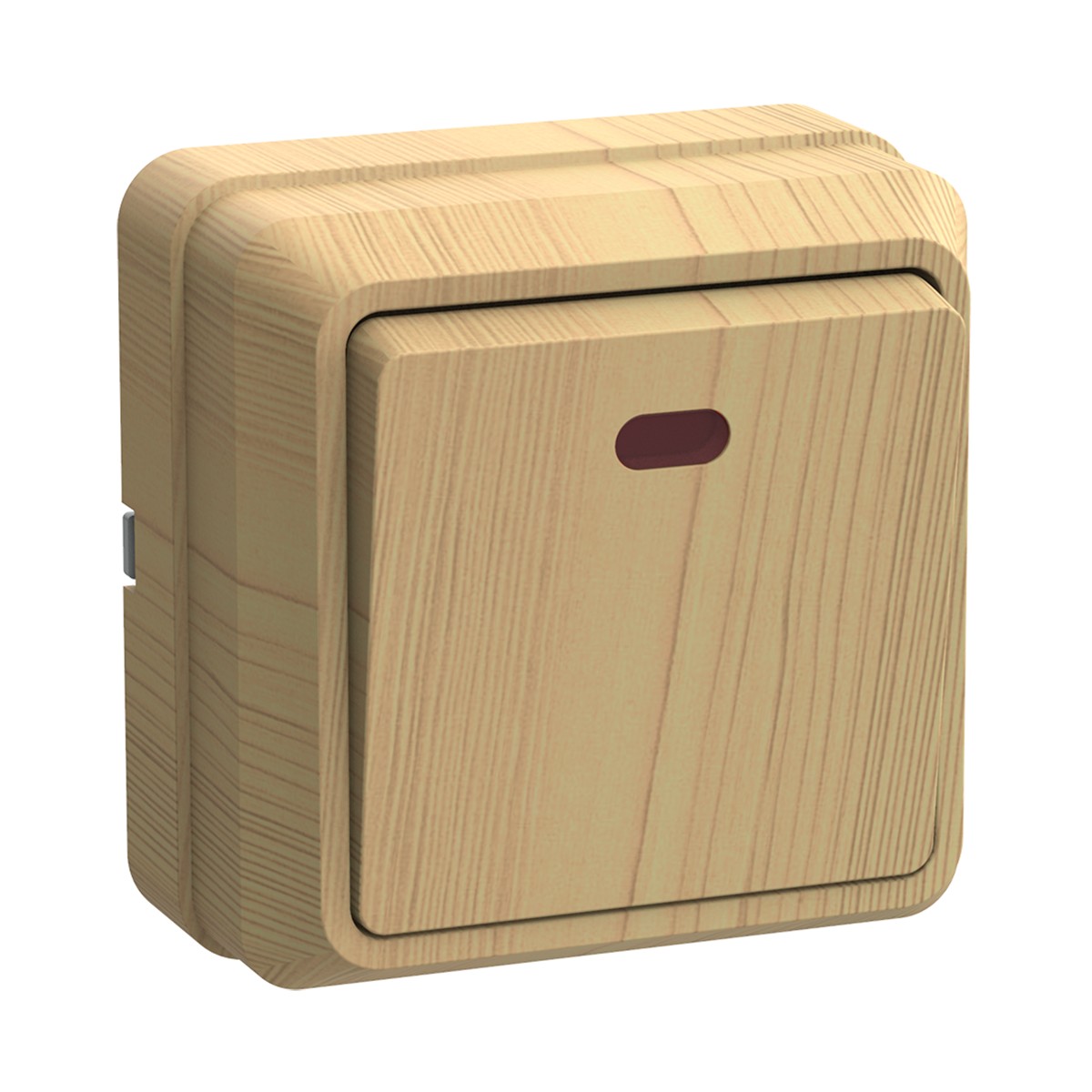 Выключатель открыт. уст. "октава" 1 кл. с индикатором вс20-1-1-ос, 10а, сосна (1/36/432) "iek"