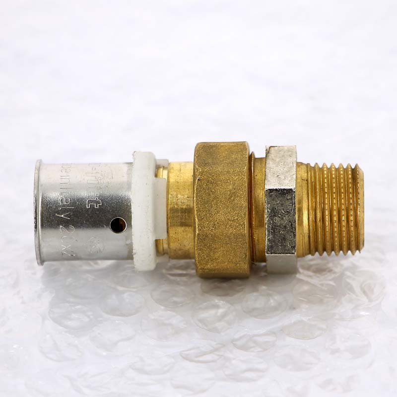 Муфта (НР) 20 x 1/2" под пресс со сгоном для МП труб UNI-FITT