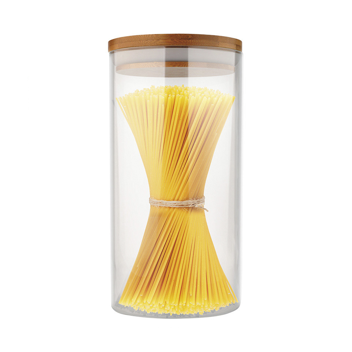 Банка для сыпучих продуктов "bambu" 1 л стекло, крышка бамбук (1/30) "mallony"