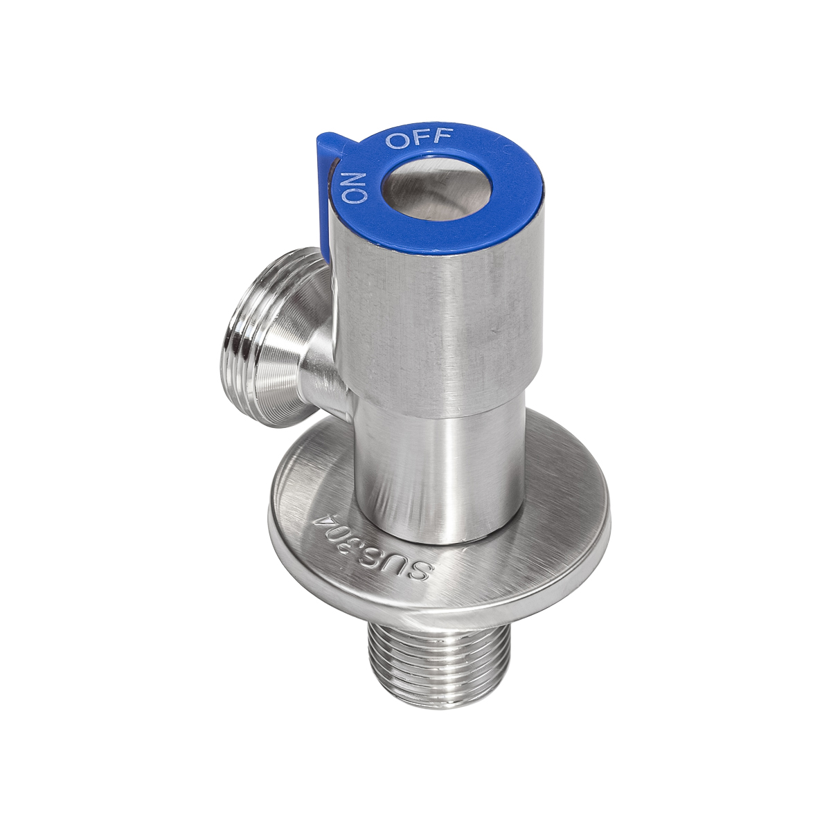 Кран угловой "rm" сталь 1/2" х 3/4", наружн/наружн, керамич. кран-букса (1/60)